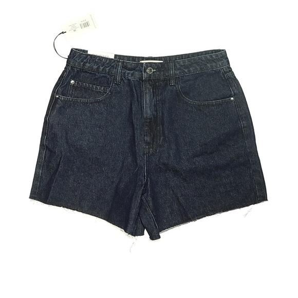 WeWoreWhat Pants - WeWoreWhat High Rise A-Line Denim Shorts Dark Wash Frayed Hem Size 29 NWT